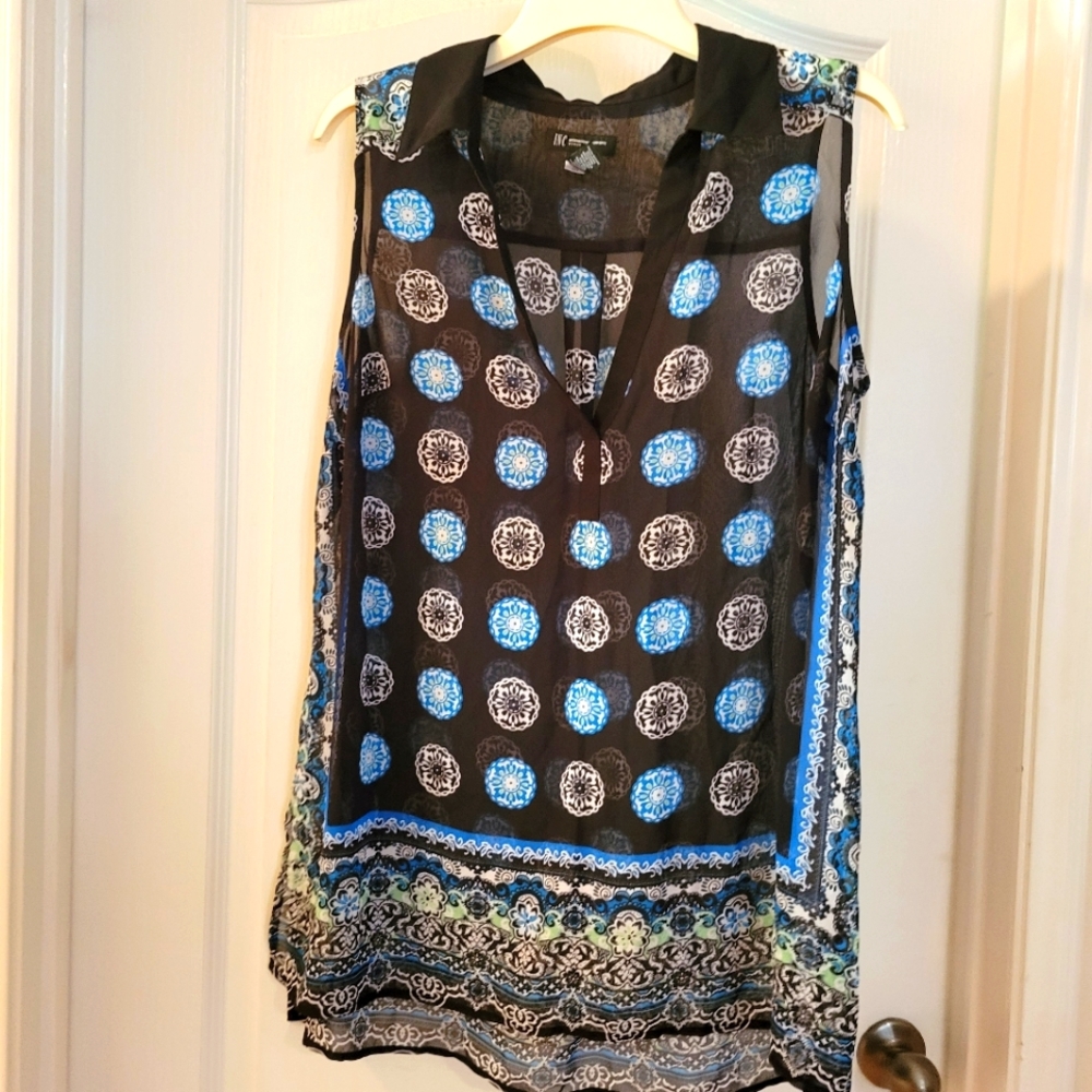 INC collared sleeveless tunic